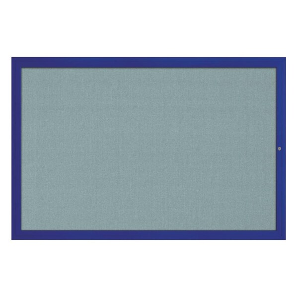 Hinge-less Radius Corkboard, 24"x36", Satin Alum Frame/Burgundy